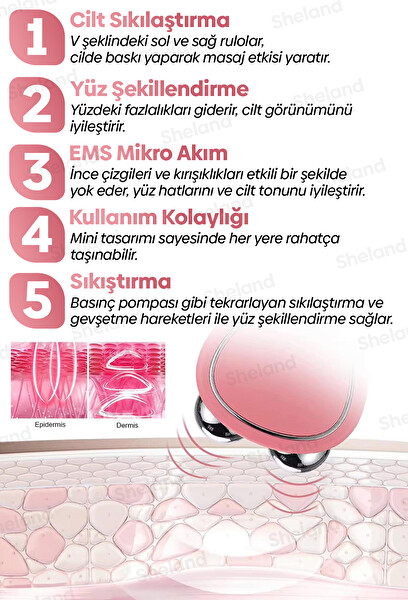 Sheland Pro Microcurrent Ems Mikro Akım Onarıcı Göz Çevresi Sıkılaştırma Cihazı