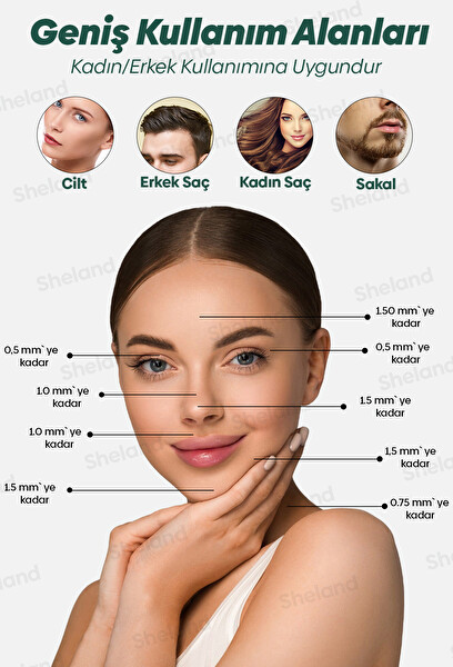 Sheland Dermastamp 140 Titanyum İğneli Ayarlanabilir 10 İğne Ölçülü 0.25 MM - 3.00 MM