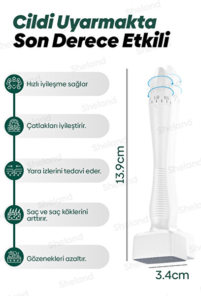 Sheland Dermastamp 140 Titanyum İğneli Ayarlanabilir 10 İğne Ölçülü 0.25 MM - 3.00 MM