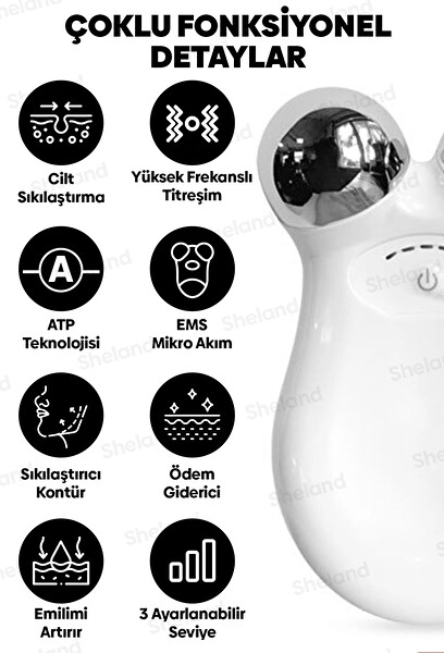 Sheland Pro Ems Sıkılaştırma Yenileyici Ve Canlandırıcı Yüz Masaj Ve Temizleme Cihazı