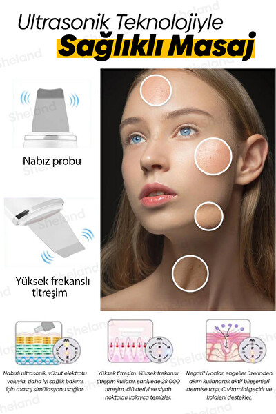 Sheland Ultrasonik Yüz Spatulası Siyah Nokta Giderici