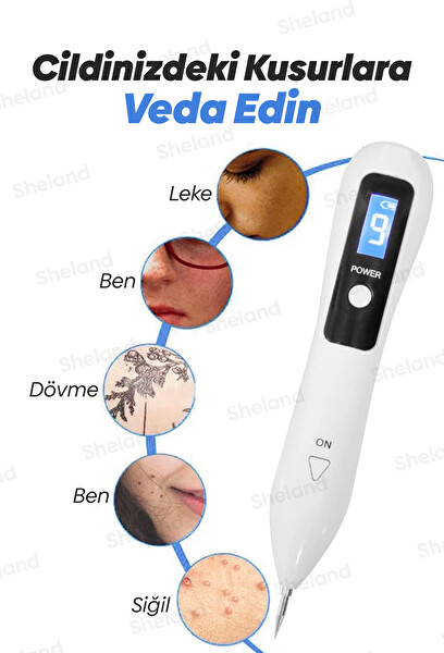 Sheland Pro Mole Plazma Pen Cilt Bakım Cihazı 9 Kademeli Seviye Dijital Ekran