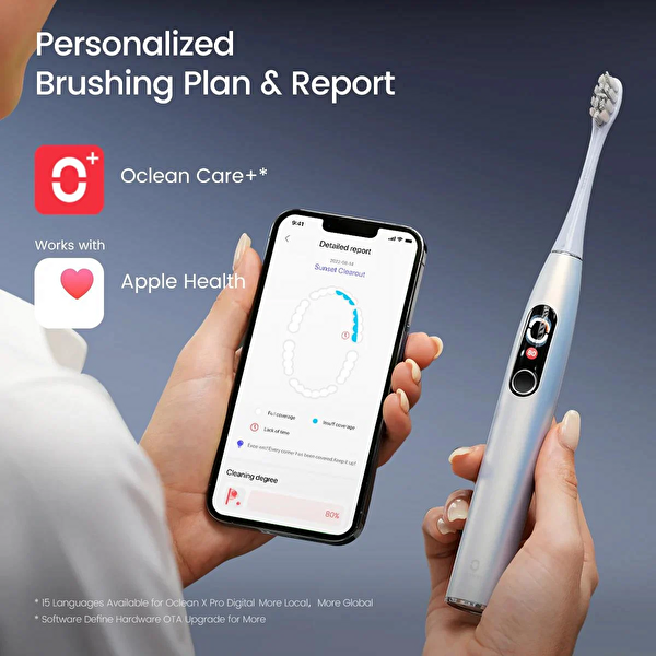 Oclean X Pro Dijital Diş Fırçası Aurora Pembe