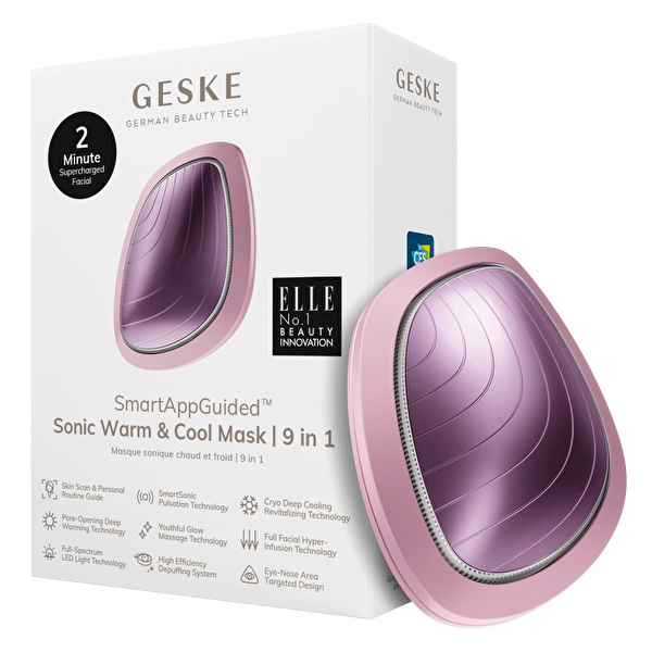 Geske Titreşimli Soğutma ve Isıtmalı Led Terapili Yüz Maskesi Bakım Cihazı | Sonic Warm & Cool Mask - Mor