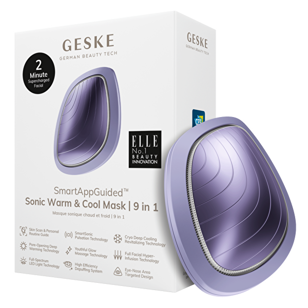 Titreşimli Soğutma ve Isıtmalı Led Terapili Yüz Maskesi Bakım Cihazı | Sonic Warm & Cool Mask - Mor