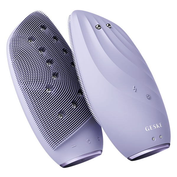 Geske Titreşimli Mikro Akım Termal Mor Yüz Temizleme ve Cilt Sıkılaştırıcı Cihaz | Sonic Thermo Facial Brush Face-Lifter