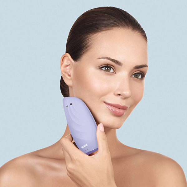 Geske Titreşimli Mikro Akım Termal Mor Yüz Temizleme ve Cilt Sıkılaştırıcı Cihaz | Sonic Thermo Facial Brush Face-Lifter
