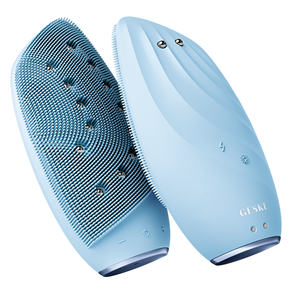 Geske Titreşimli Mikro Akım Termal Mavi Yüz Temizleme ve Cilt Sıkılaştırıcı Cihaz | Sonic Thermo Facial Brush Face-Lifter