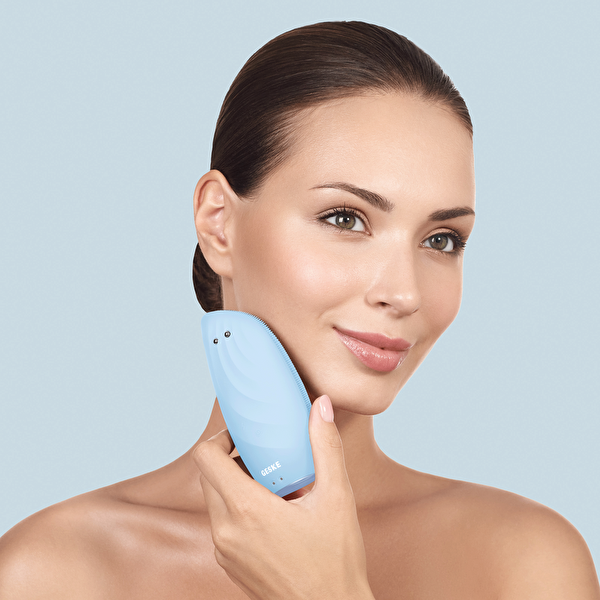 Geske Titreşimli Mikro Akım Termal Mavi Yüz Temizleme ve Cilt Sıkılaştırıcı Cihaz | Sonic Thermo Facial Brush Face-Lifter