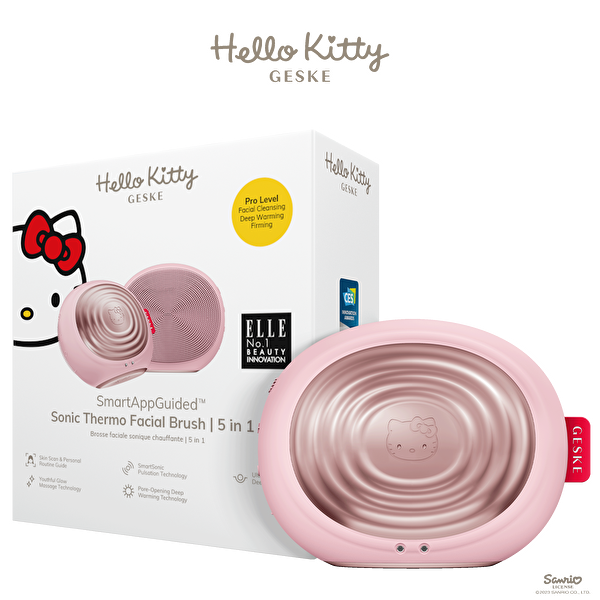 Hello Kitty Titreşimli Pembe Yüz Temizleme ve Isılı Masaj Cihazı | Sonic Thermo Facial Brush