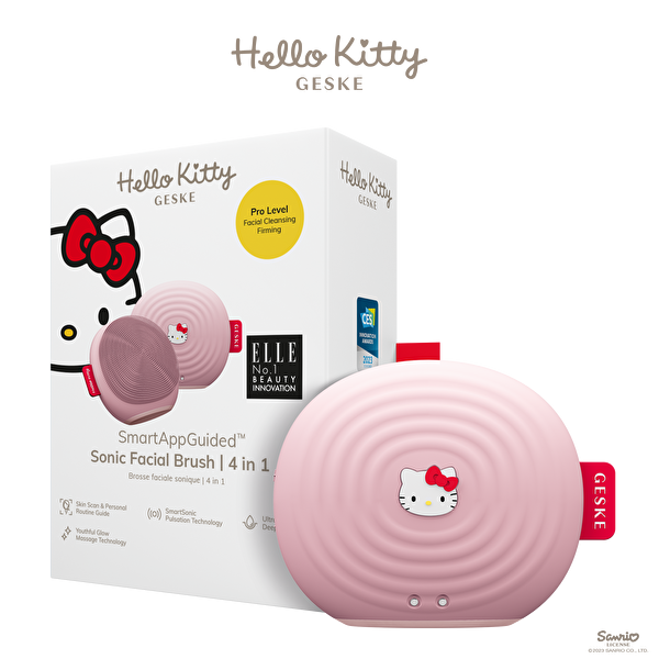 Geske Hello Kitty Titreşimli Pembe Yüz Temizleme Ve Masaj Cihazı| Sonic Thermo Facial Brush