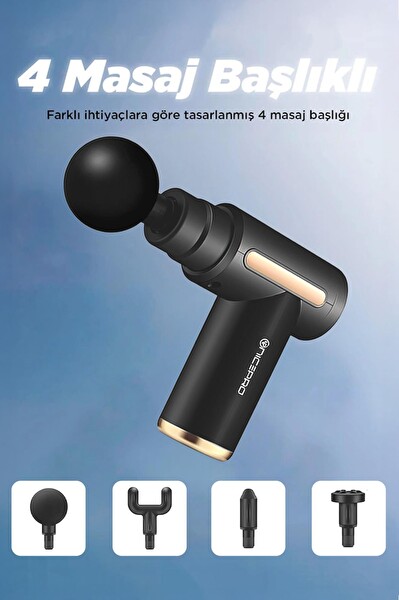 NPO NMJ6 6 Seviyeli 4 Başlıklı 3800 RPM Type-C Taşınabilir Profesyonel Mini Masaj Tabancası