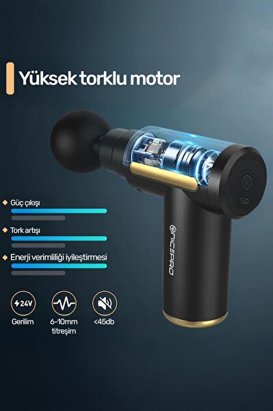 NPO NMJ6 6 Seviyeli 4 Başlıklı 3800 RPM Type-C Taşınabilir Profesyonel Mini Masaj Tabancası