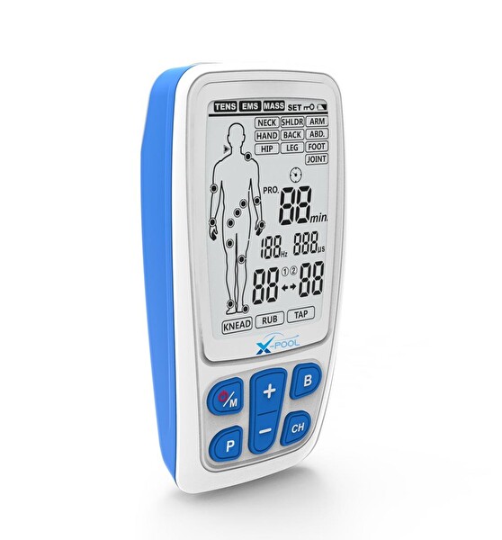 X-Pool R-C4A Bataryalı 2 Kanallı Dijital Tens EMS Masaj Cihazı