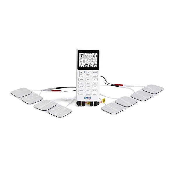 Comfort Plus M101A-WH2 4 Kanallı 8 Pedli 60 Programlı Şarjlı Dijital EMS & TENS Türkçe Fizik Tedavi ve Masaj