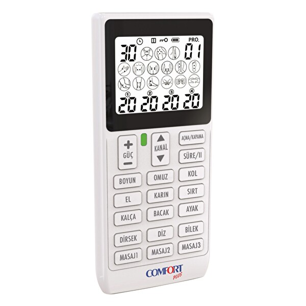 Comfort Plus M101A-WH2 4 Kanallı 8 Pedli 60 Programlı Şarjlı Dijital EMS & TENS Türkçe Fizik Tedavi ve Masaj