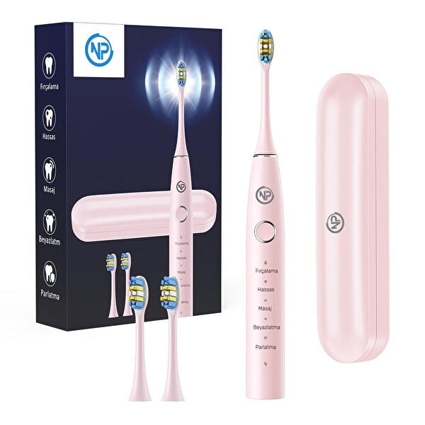 NPO Nicefeel X610-Z Dakikada 40000 Titreşim Şarjlı Sonic Profesyonel Diş Fırçası Pembe