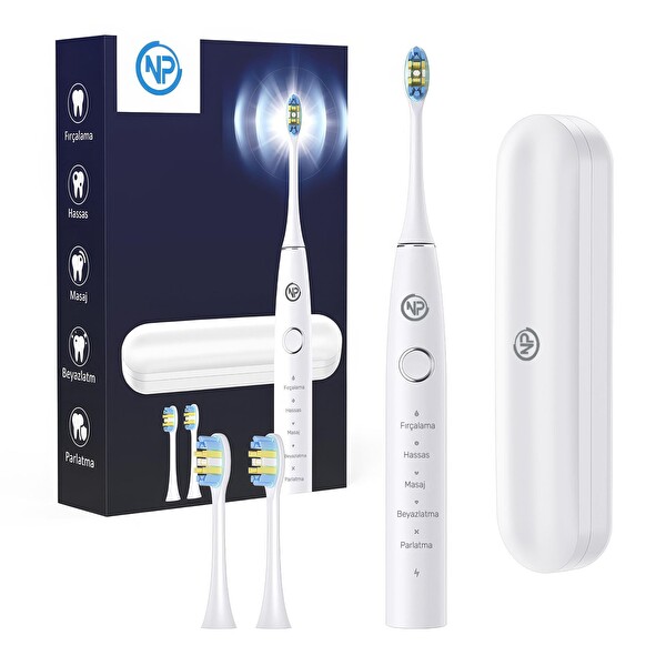 NPO Nicefeel X610-Z Dakikada 40000 Titreşim Şarjlı Sonic Profesyonel Diş Fırçası Beyaz