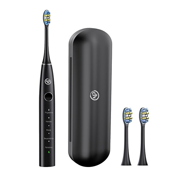NPO Nicefeel X610-Z Dakikada 40000 Titreşim Şarjlı Sonic Profesyonel Diş Fırçası Siyah