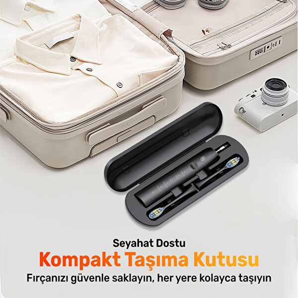 NPO Nicefeel X610-Z Dakikada 40000 Titreşim Şarjlı Sonic Profesyonel Diş Fırçası Siyah