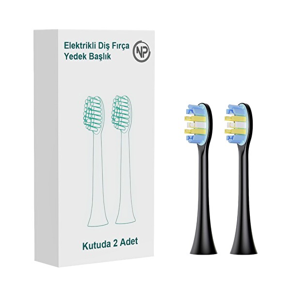 NPO Nicefeel X610-Z Dakikada 40000 Diş Fırçası Yedek Başlığı 2'li - Siyah