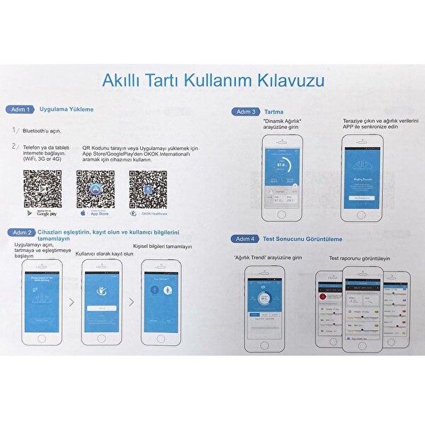 Rose RB-201 Akıllı Yağ Ölçer Dijital Tartı Antrasit