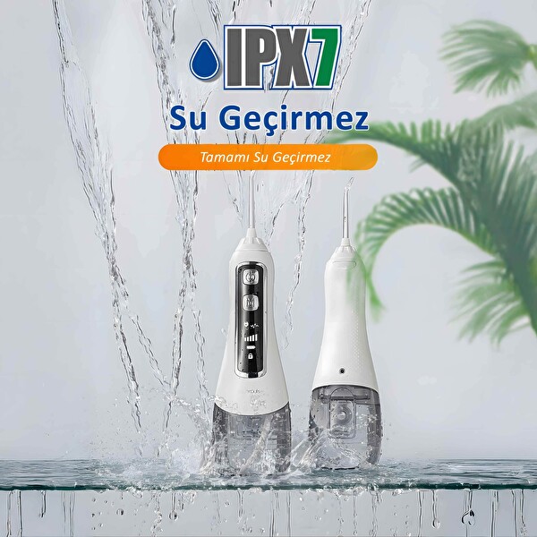 Waterpulse V580 Taşınabilir Şarjlı Masajlı Diş ve Protez Bakım Ağız Duşu Mavi