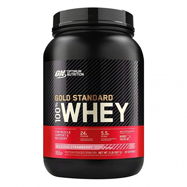Optimum Nutrition Gold Standard Whey Protein Tozu 896 GR Çilek Aromalı