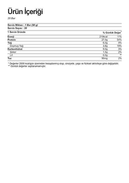 Multipower %50 Protein Bar 50 GR 20 Adet