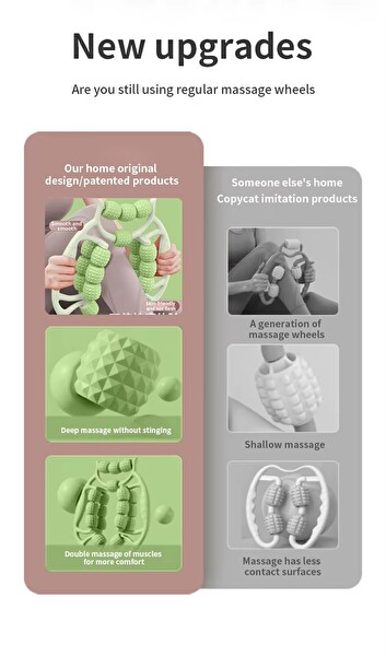 Valkyrie 29 Tekerlekli Ayak ve Bacak Masaj Aleti Somon