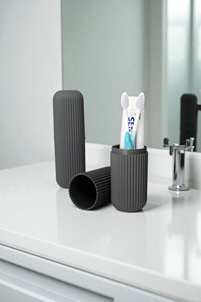 Mithra Life Seyahat Tipi Gri Plastik Diş Fırçası Gözlük Aksesuar Saklama Kutusu MIT1209