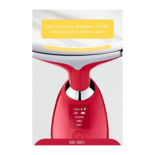 Sinbo SBI-5901 Yüz ve Boyun Bölgesi Sıkılaştırıcı Kırmızı
