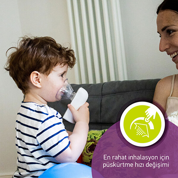 Agu Baby Telefon Bağlantılı Kompakt Sessiz Çocuk-Bebek İçin Akıllı Mesh Nebulizatör Solunum Cihazı