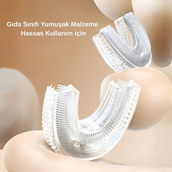 NPO 208 Şarjlı Ultrasonik 3 Modlu U Dizayn Çocuk Diş Fırçası - Pembe