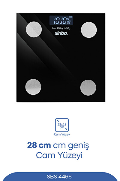 Sinbo SBS-4466 Akıllı Bluetooth Baskül Vücut Yağ - BMI Ölçer Mobil Uygulamalı