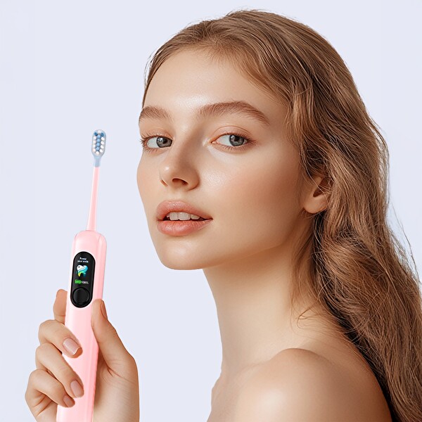 Mioji Oral B8 Care Şarj Edilebilir Diş Fırçası Pembe - Toplam 4 Adet Fırça Başlık