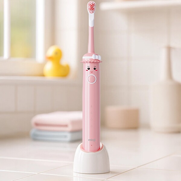 Mioji Oral B2 Kids Care Şarj Edilebilir Diş Fırçası Pembe - 4 Adet Fırça Başlık