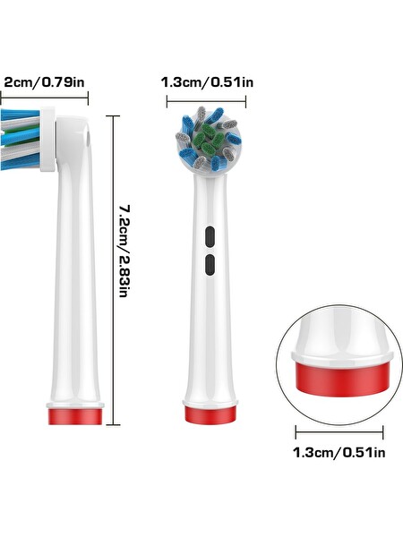 Rovexa X Cross - Çapraz Açılı Kusursuz Temizlik Oral B Şarjlı Diş Fırçası Yedek Başlığı - 8'li Yedek Başlık