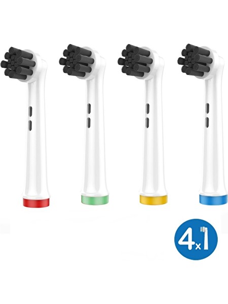 Rovexa Charcoal - Aktif Karbon Ekstra Beyazlık Oral B Şarjlı Diş Fırçası Yedek Başlığı - 8'li Yedek Başlık