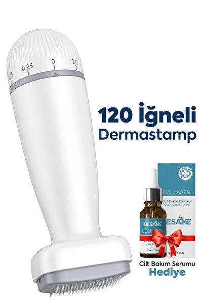Sheland 120 Titanyum İğneli 30 ml Collagen Serum Ayarlanabilir İğne Ölçülü 0.25–2.0 mm Dermastamp