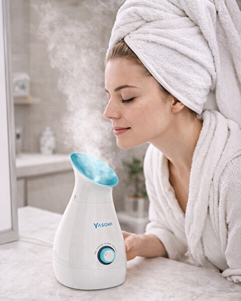 Yasomi NV8318 Aromaterapi 3ü1 arada Havlu Isıtıcı Cilt Nemlendirici ve Yüz Buharı Cihazı Mavi