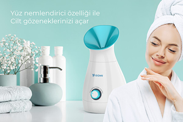 Yasomi NV8318 Aromaterapi 3ü1 arada Havlu Isıtıcı Cilt Nemlendirici ve Yüz Buharı Cihazı Mavi
