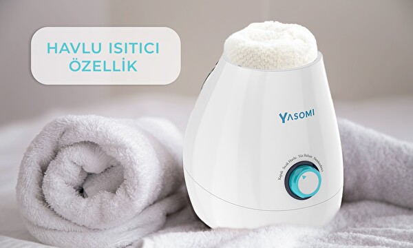 Yasomi NV8318 Aromaterapi 3ü1 arada Havlu Isıtıcı Cilt Nemlendirici ve Yüz Buharı Cihazı Mavi