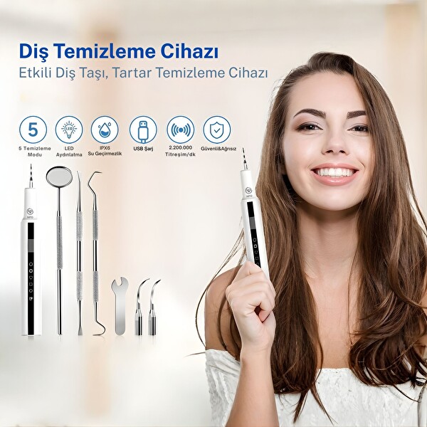 NPO T7 Smart 5 Modlu Ultrasonic Diş Beyazlatma Tartar Plak Diş Taşı Temizleme Cihazı