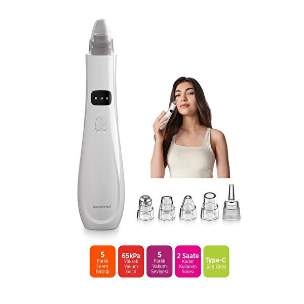 Polosmart PSC97 Şarjlı Siyah Nokta Temizleme Cihazı Beyaz