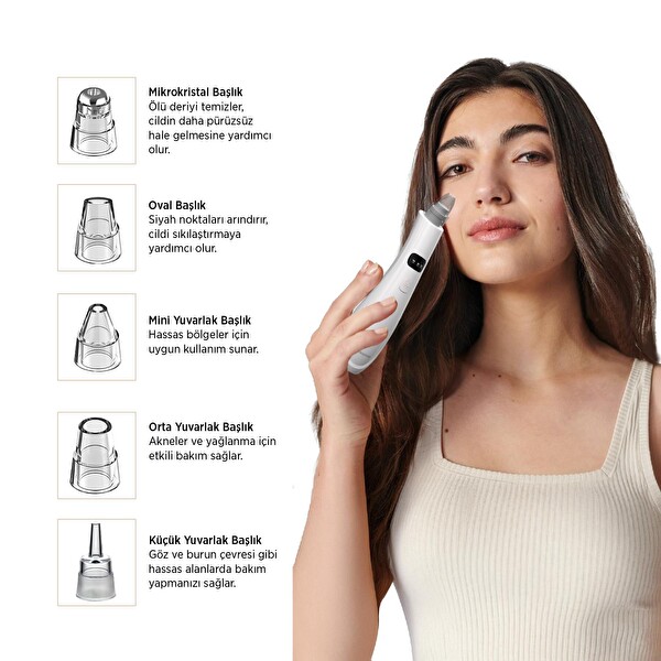 Polosmart PSC97 Şarjlı Siyah Nokta Temizleme Cihazı Beyaz