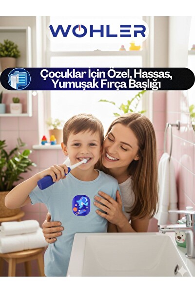 Wohler Değiştirilebilir Başlıklı Pilli Erkek Çocuk Diş Fırçası 3+ FDA Onaylı
