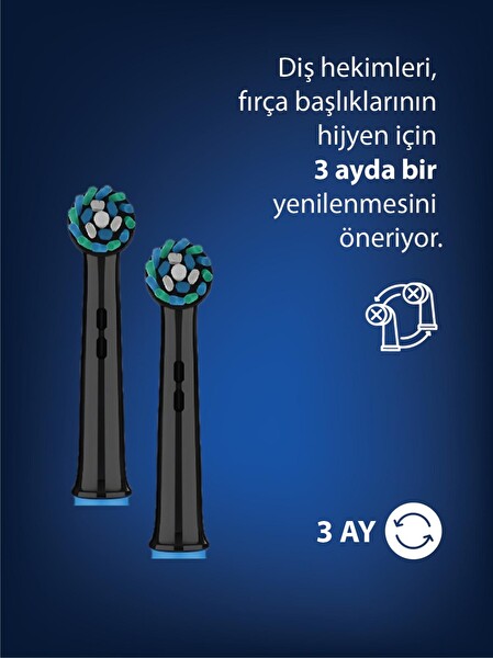 Wohler Değiştirilebilir Başlıklı Şarj Edilebilir Elektrikli Diş Fırçası Siyah