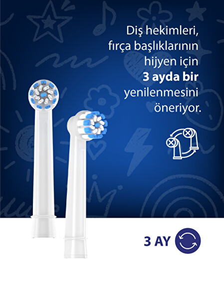 Wohler Değiştirilebilir Başlıklı 3 Yaş FDA Onaylı Pilli Kız Çocuk Diş Fırçası Pembe