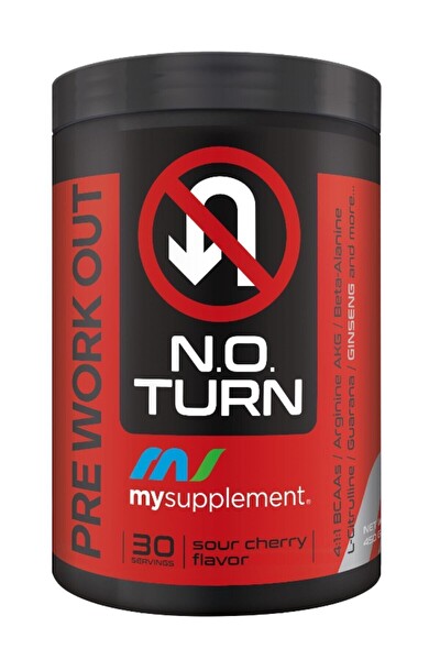 Mysupplement PreWorkout No Turn Vişne Aromalı 450GR 30 Servis - Shaker Hediyeli - Pre workout - Güç & Performans.